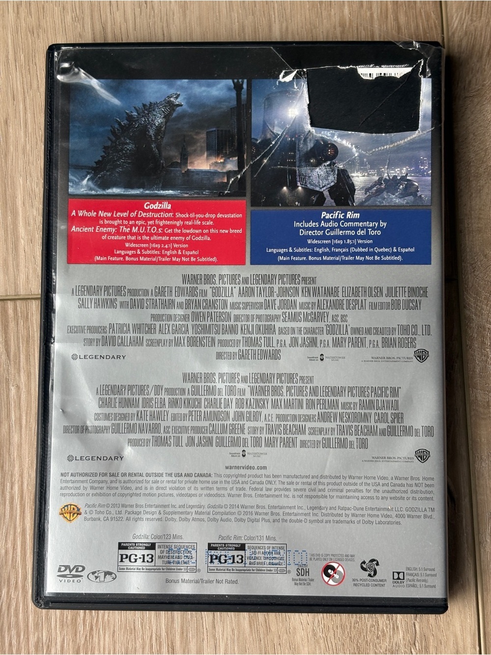 Godzilla Pacific Rim Double Feature DVD Set Warner Bros. - Picture 2 of 7